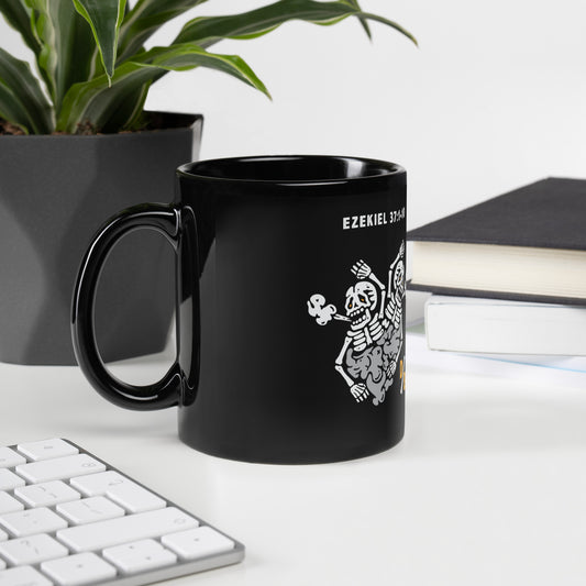 Dry Bones Black Glossy Mug